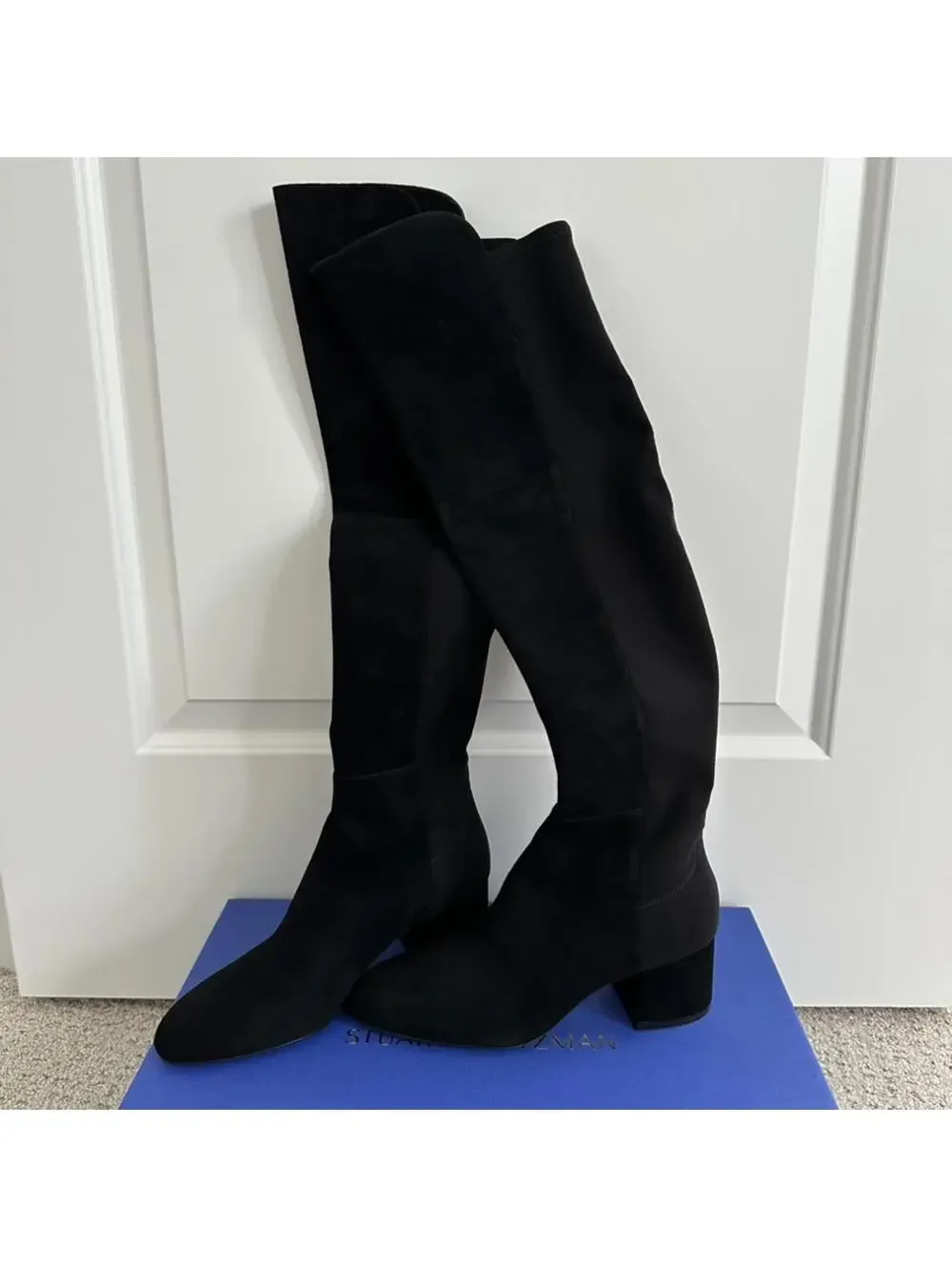 Stuart Weitzman 5050 Flareblock Boot Black NIB Size 6.5